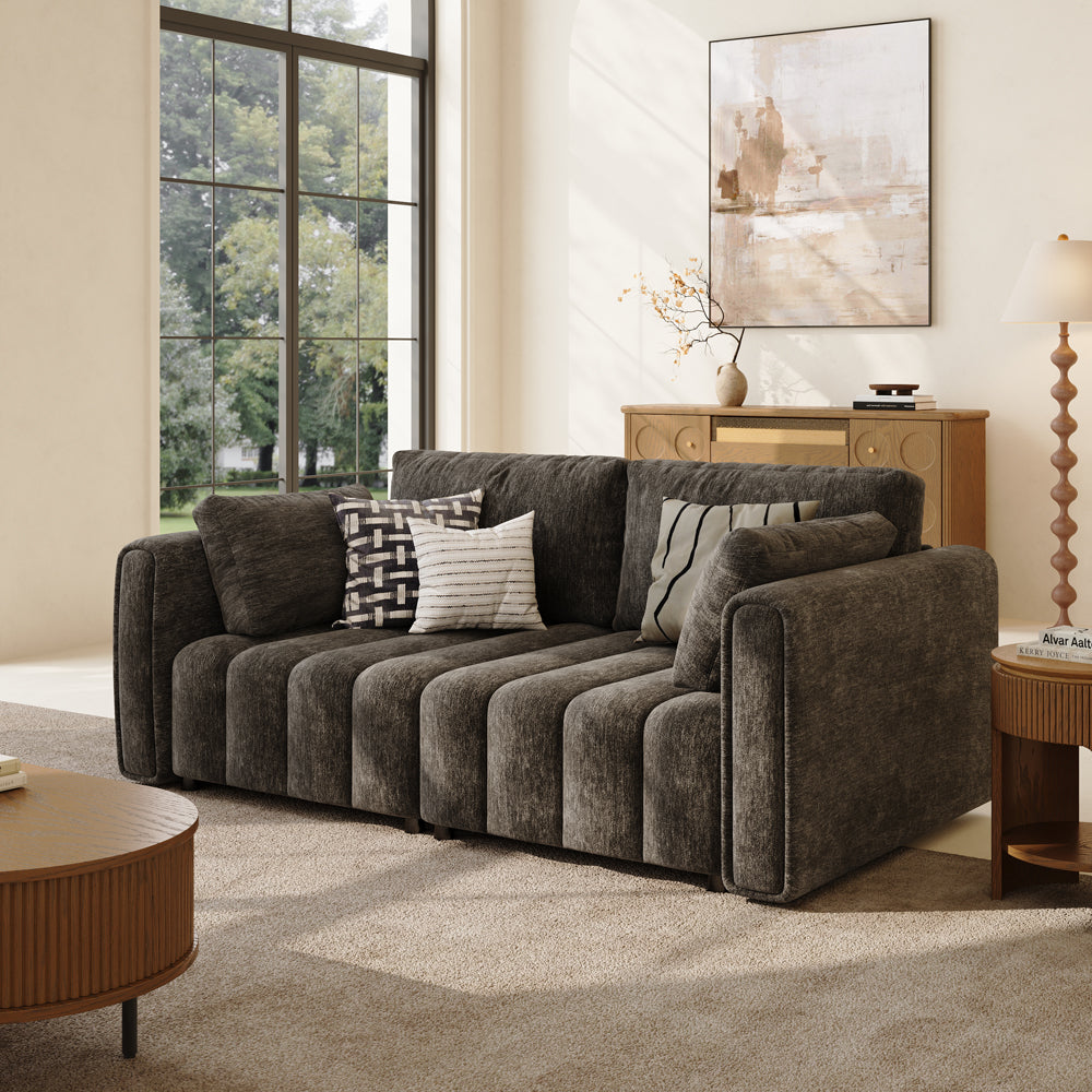 POVISON SF8225G190 Retro Hand-Tufted Chenille Sofa