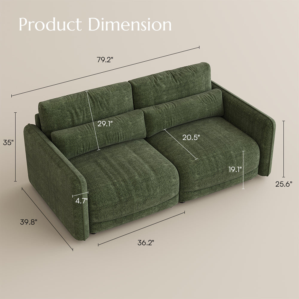 POVISON SF8226G208 Chenille Modular Sofa Lumbar Pillows