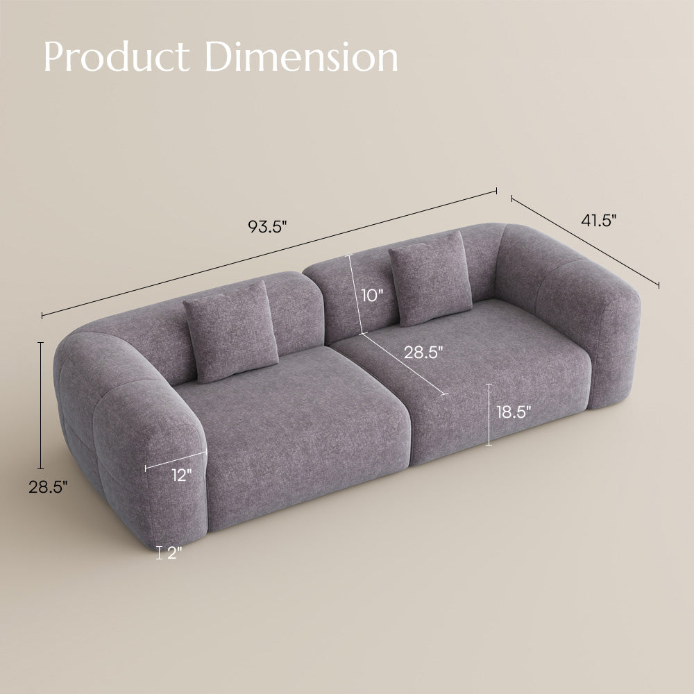 POVISON SF8204NB240 Minimalist Vintage Chenille Lounge Sofa