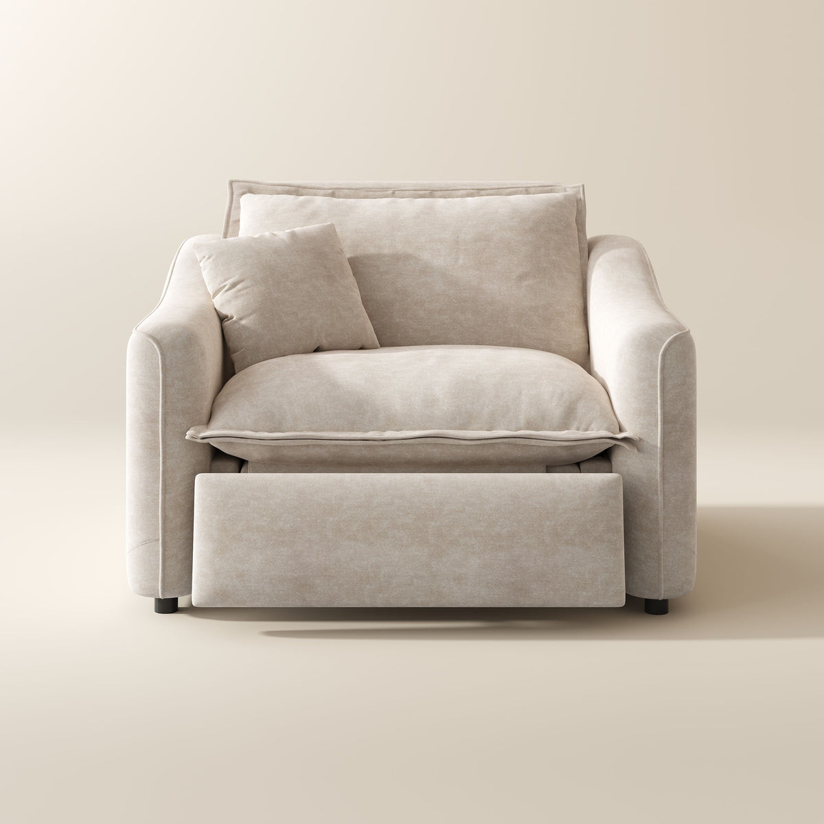 POVISON 121.9cm Modern Oversized Power Reclining Sofa Solid Wood