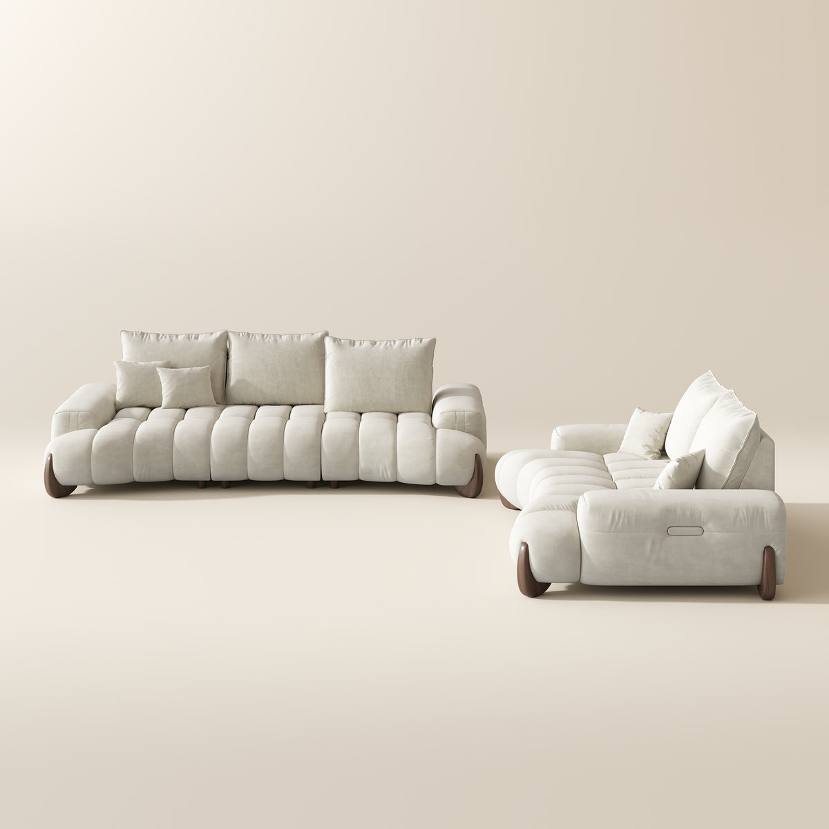 POVISON Mid-Century Tufted Cloud Modular Sofa Set