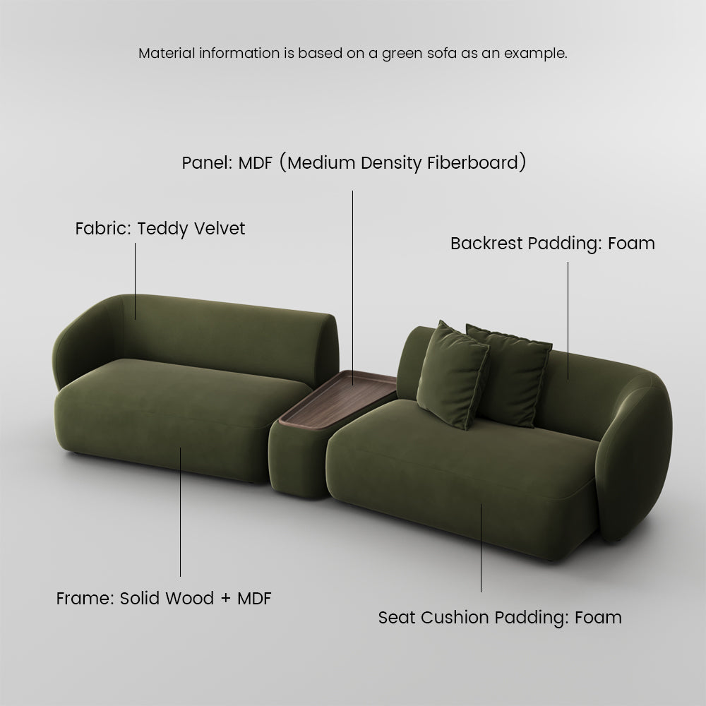 POVISON SF8167G324 Curved Deep Sofa Modular Side Table