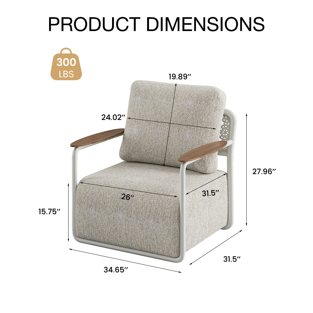 POVISON OS0009WW88 Modern Aluminum Alloy Outdoor Club Chair