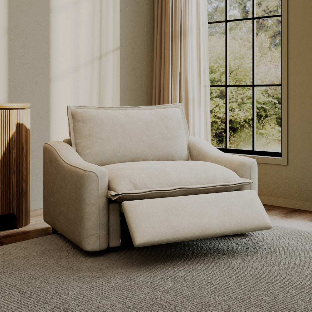 POVISON 121.9cm Modern Oversized Power Reclining Sofa Solid Wood