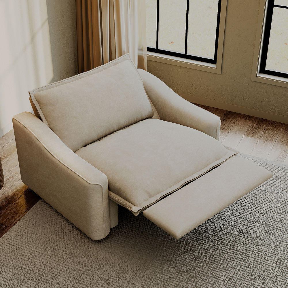 POVISON 121.9cm Modern Oversized Power Reclining Sofa Solid Wood