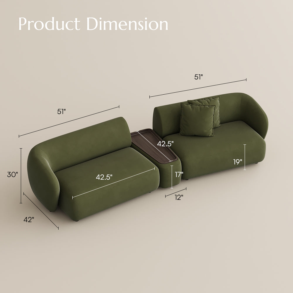 POVISON SF8167G324 Curved Deep Sofa Modular Side Table