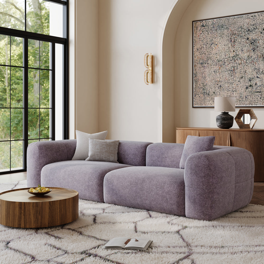 POVISON SF8204NB240 Minimalist Vintage Chenille Lounge Sofa