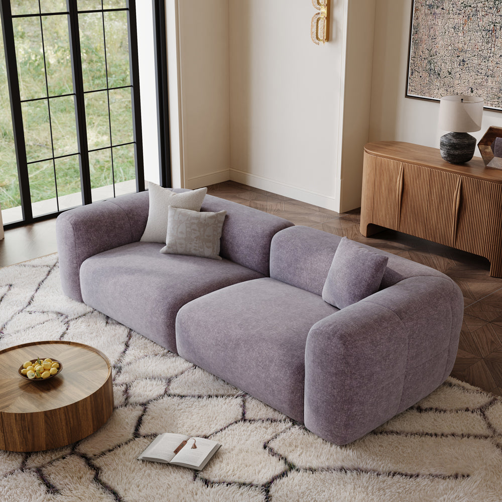 POVISON SF8204NB240 Minimalist Vintage Chenille Lounge Sofa