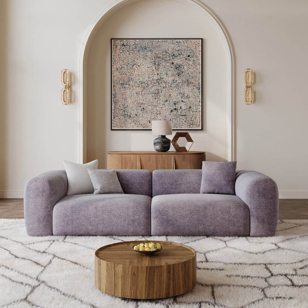 POVISON SF8204NB240 Minimalist Vintage Chenille Lounge Sofa