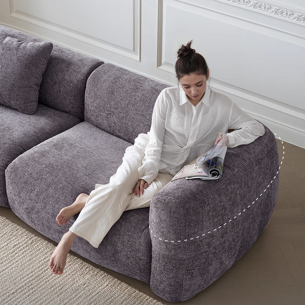 POVISON SF8204NB240 Minimalist Vintage Chenille Lounge Sofa