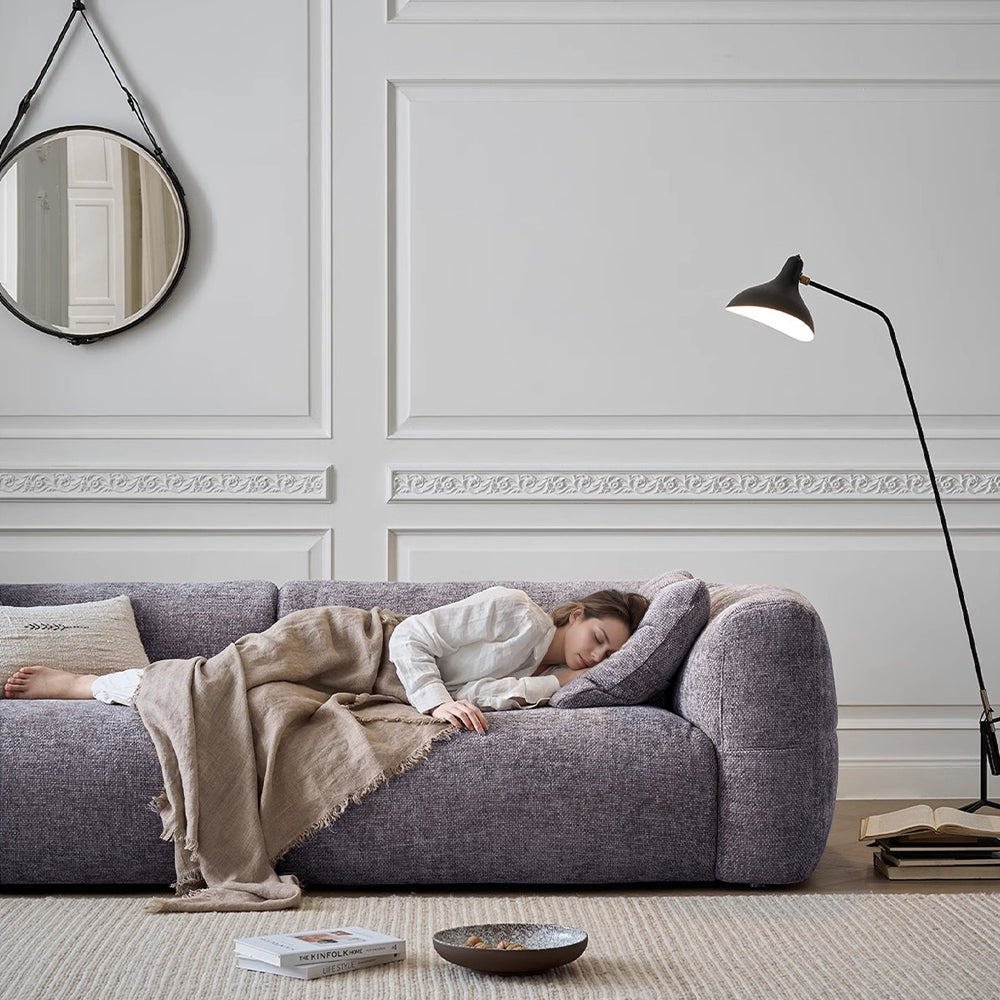 POVISON SF8204NB240 Minimalist Vintage Chenille Lounge Sofa