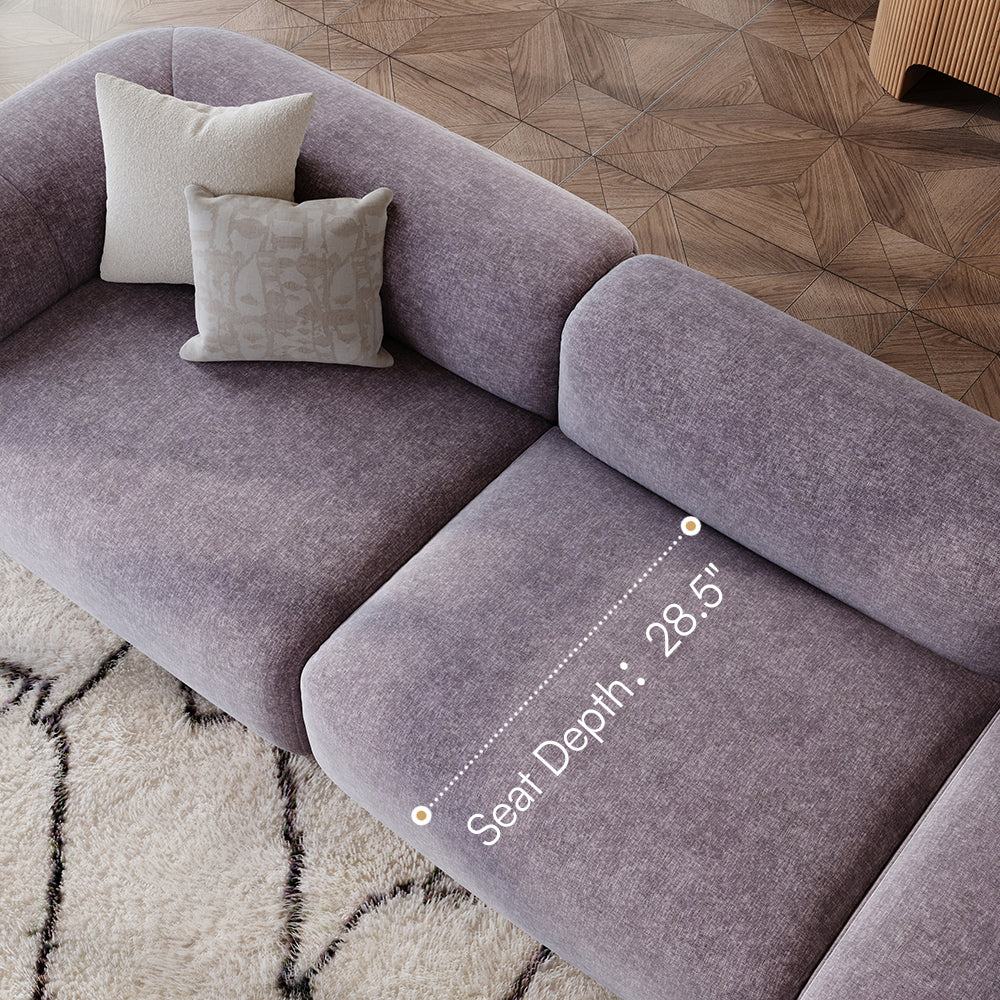 POVISON SF8204NB240 Minimalist Vintage Chenille Lounge Sofa