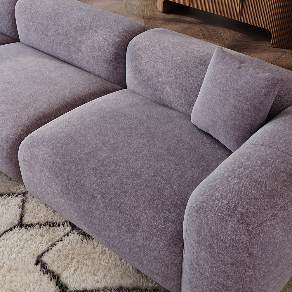 POVISON SF8204NB240 Minimalist Vintage Chenille Lounge Sofa