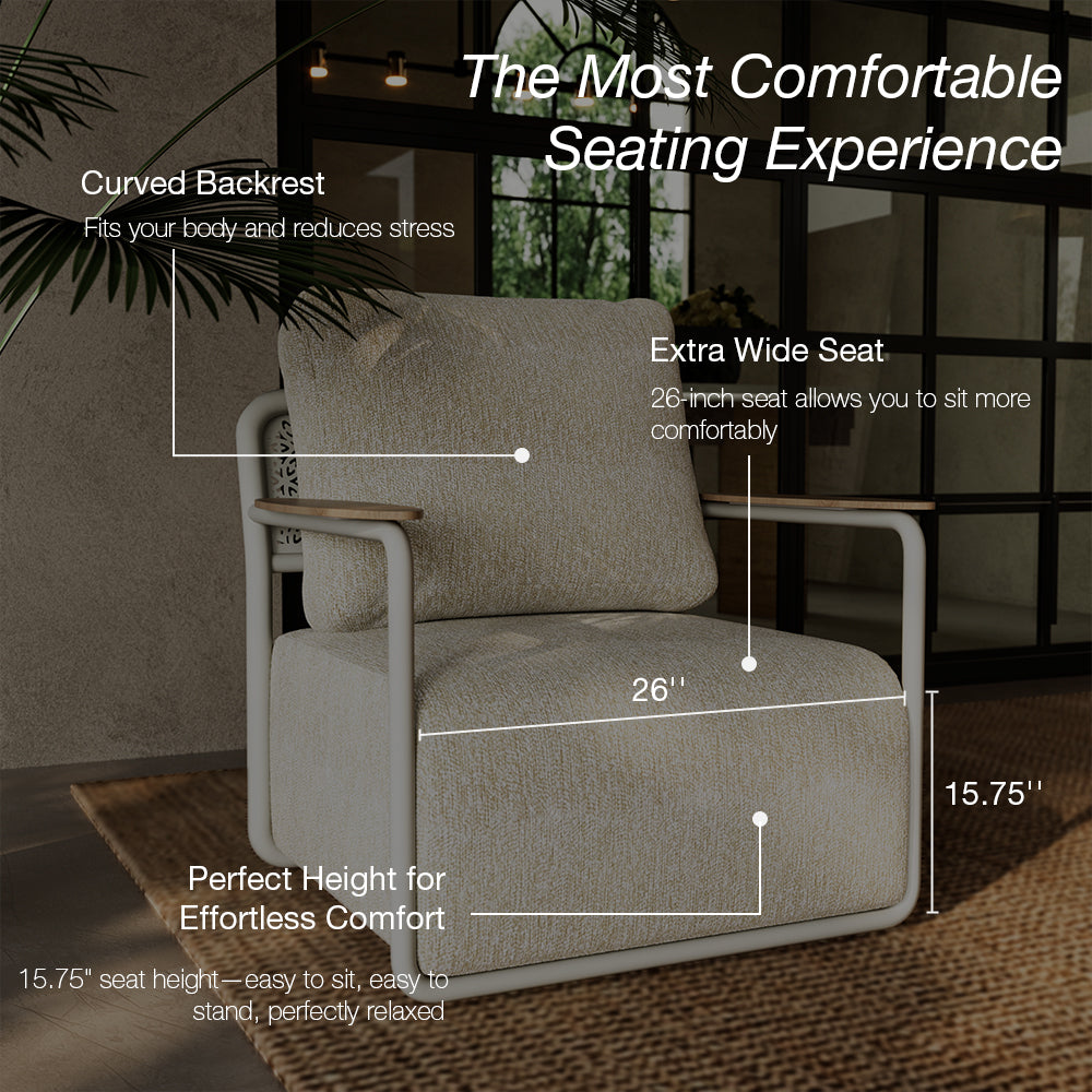 POVISON OS0009WW88 Modern Aluminum Alloy Outdoor Club Chair