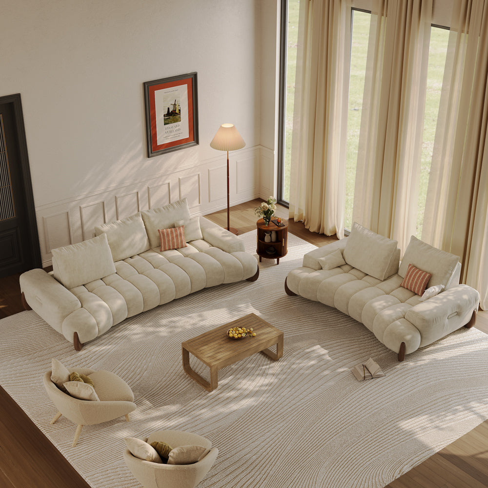 POVISON Mid-Century Tufted Cloud Modular Sofa Set