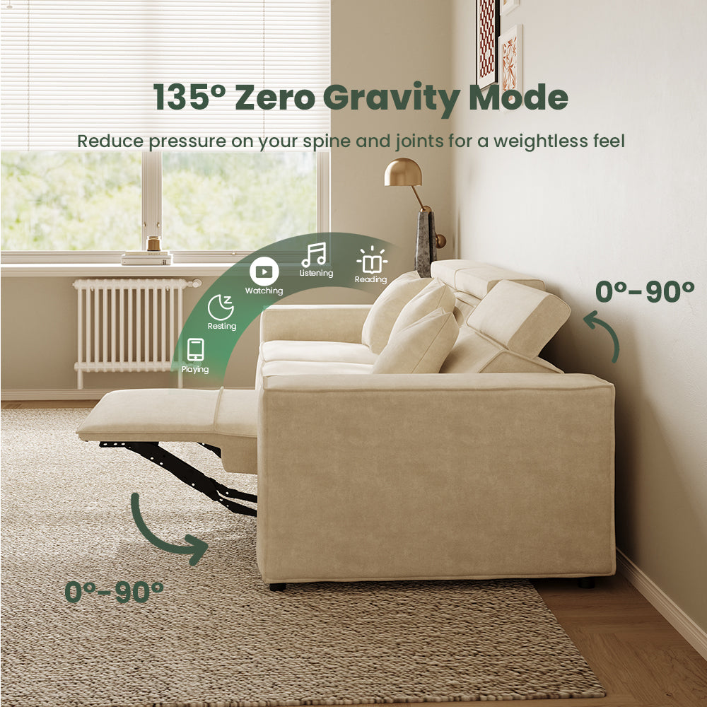 POVISON SSF0008W01 Minimalist Power Recliner Modular Sofa
